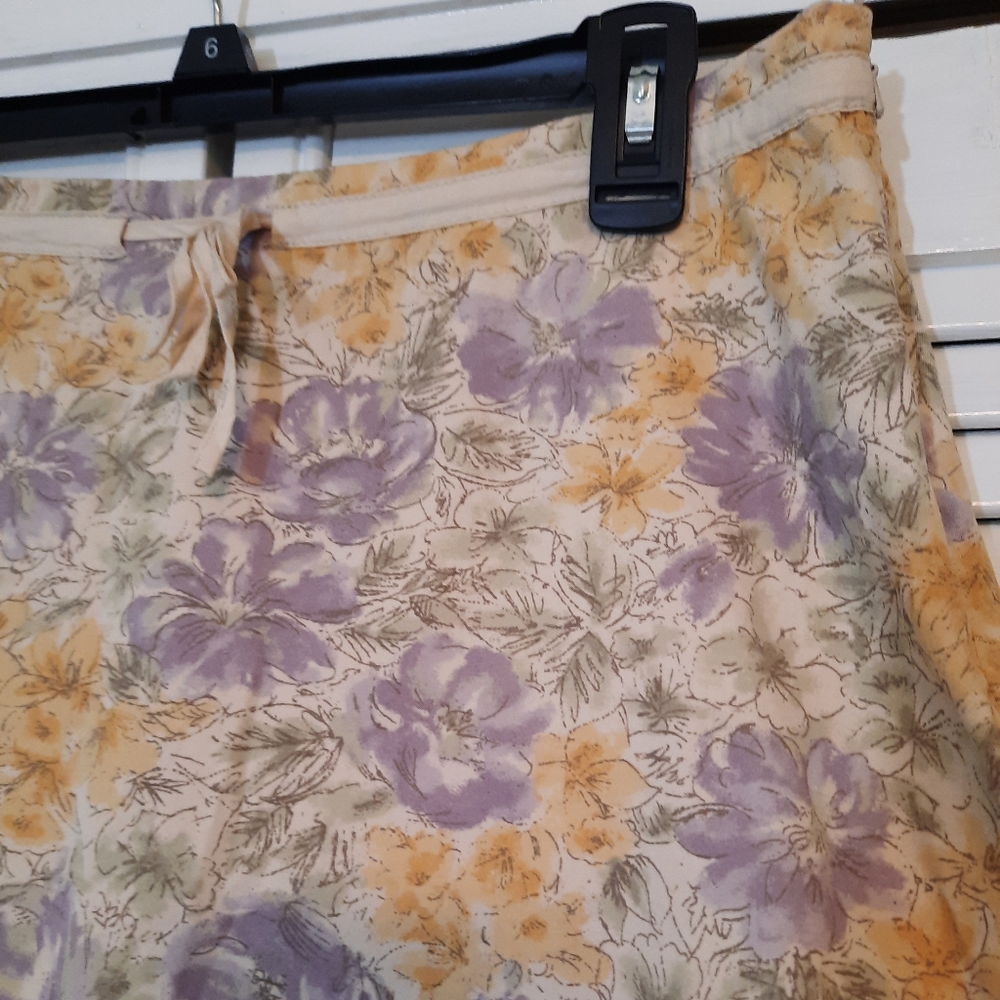 J. Jill vintage cotton floral aline skirt sz 10 *W - Picture 3 of 6